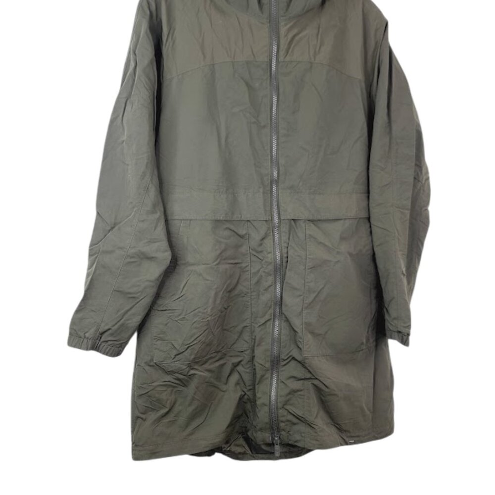 Lululemon Women's Olive Green Hooded Outdoor Long Rain Jacket Size 6